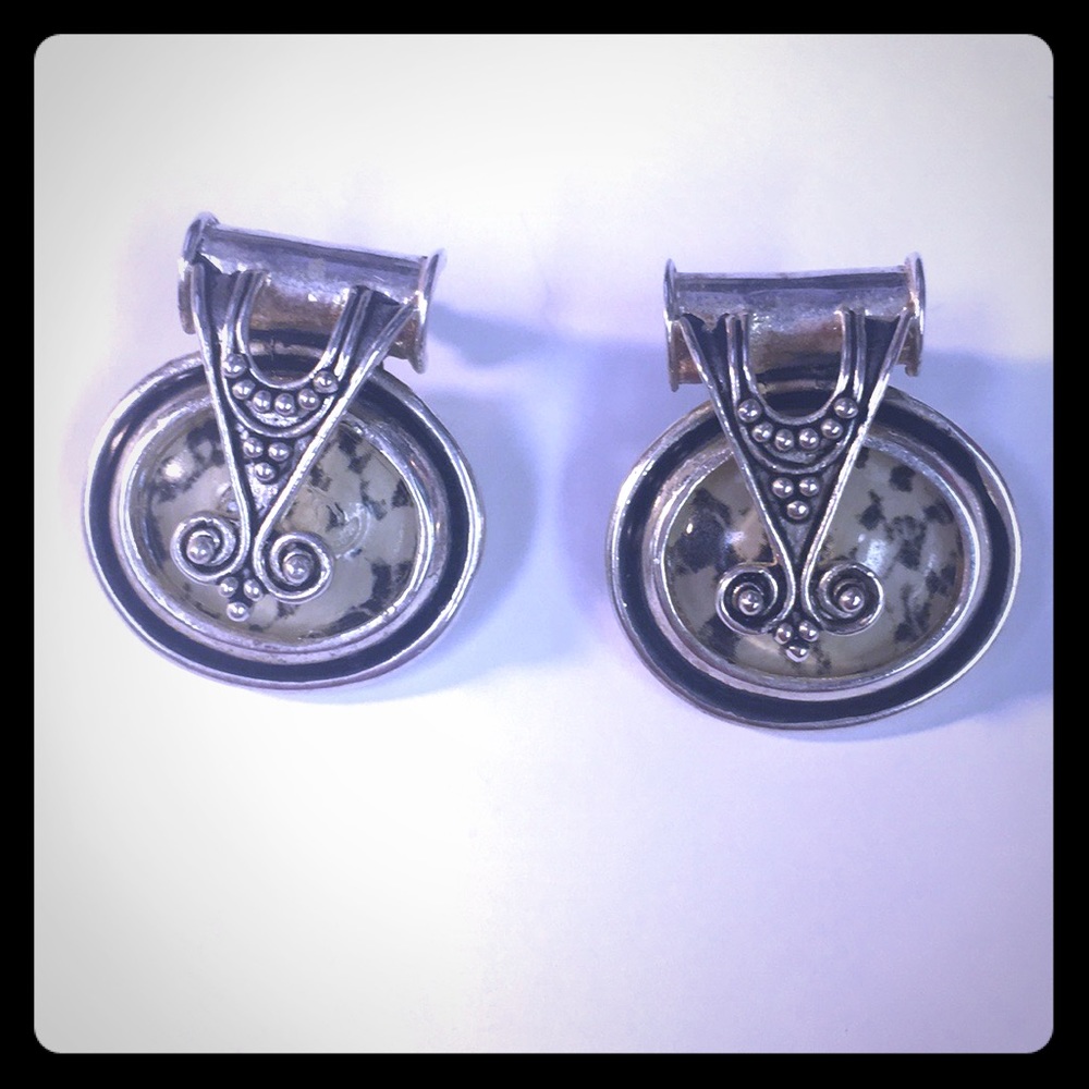 Silver & Black Earrings